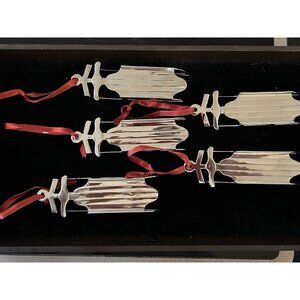 Set Of Five (5) Restoration Hardware Sled Christmas Ornaments